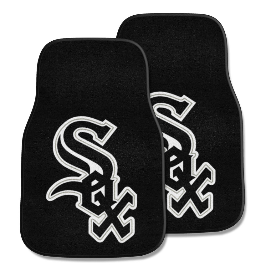 Chicago White Sox Front Carpet Car Mat Set - 2 Pieces Sox Primary Cap Logo