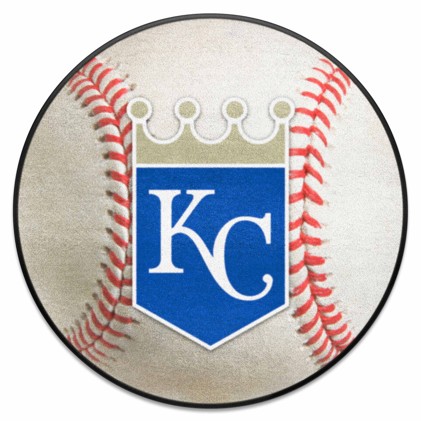 Kansas City Royals Baseball Rug - 27in. Diameter KC Crest Primary Logo