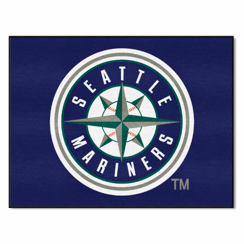 Seattle Mariners All-Star Rug - 34 in. x 42.5 in. Circular Mariners Primary Logo