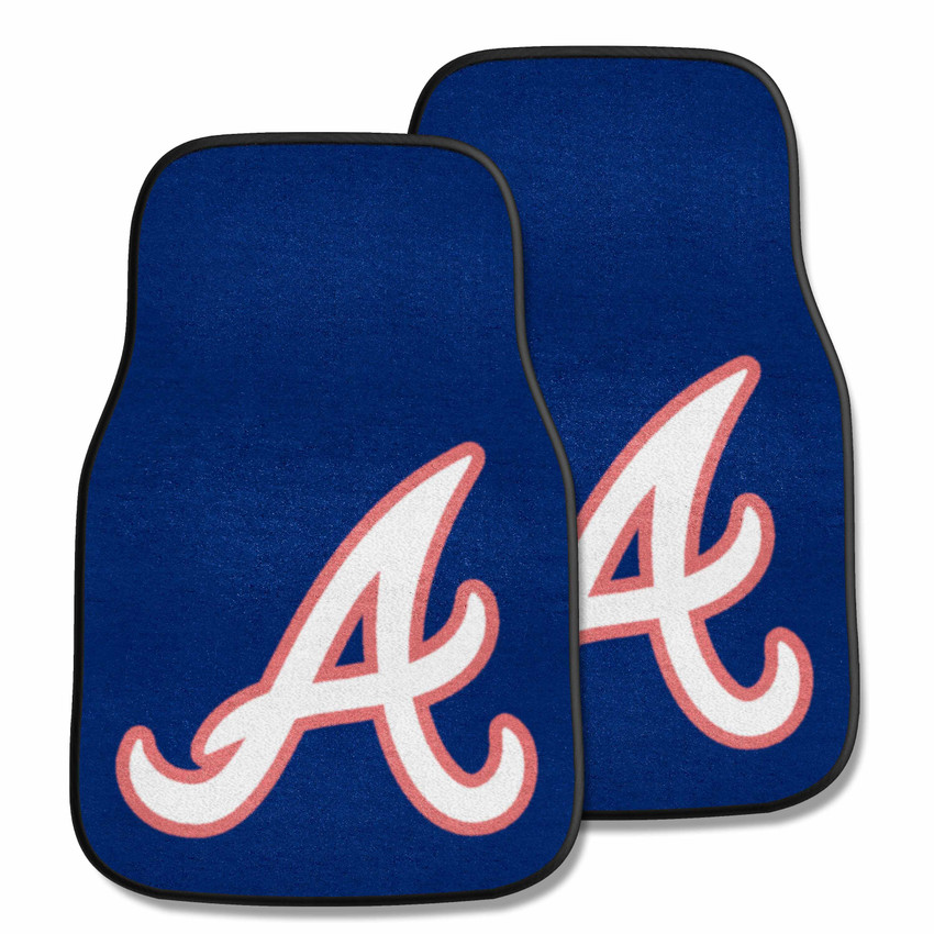 Atlanta Braves Front Carpet Car Mat Set - 2 Pieces A Cap Logo