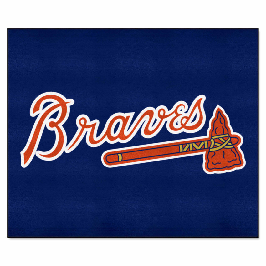 Atlanta Braves "Braves" Script Logo Tailgater Rug - 5ft. x 6ft. Braves with Tomahawk Primary Logo