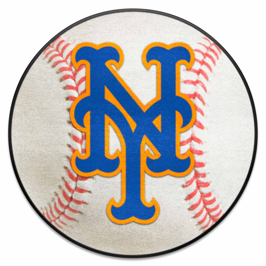 New York Mets Baseball Rug - 27in. Diameter NY Cap Logo