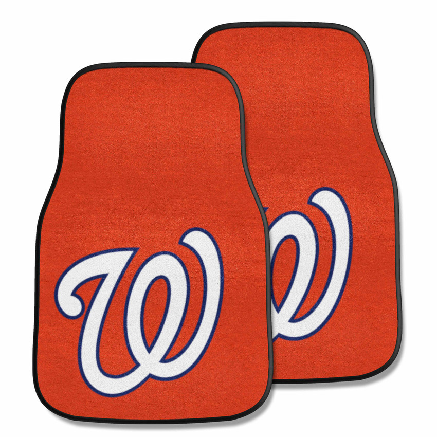 Washington Nationals Front Carpet Car Mat Set - 2 Pieces W Cap Logo