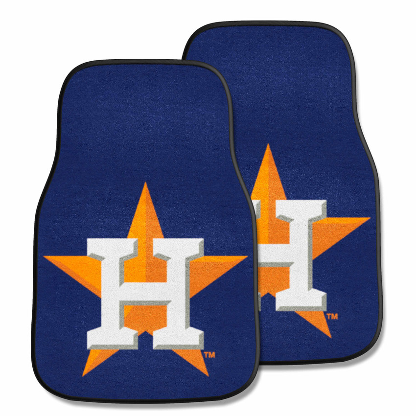 Houston Astros Front Carpet Car Mat Set - 2 Pieces Star H Cap Logo