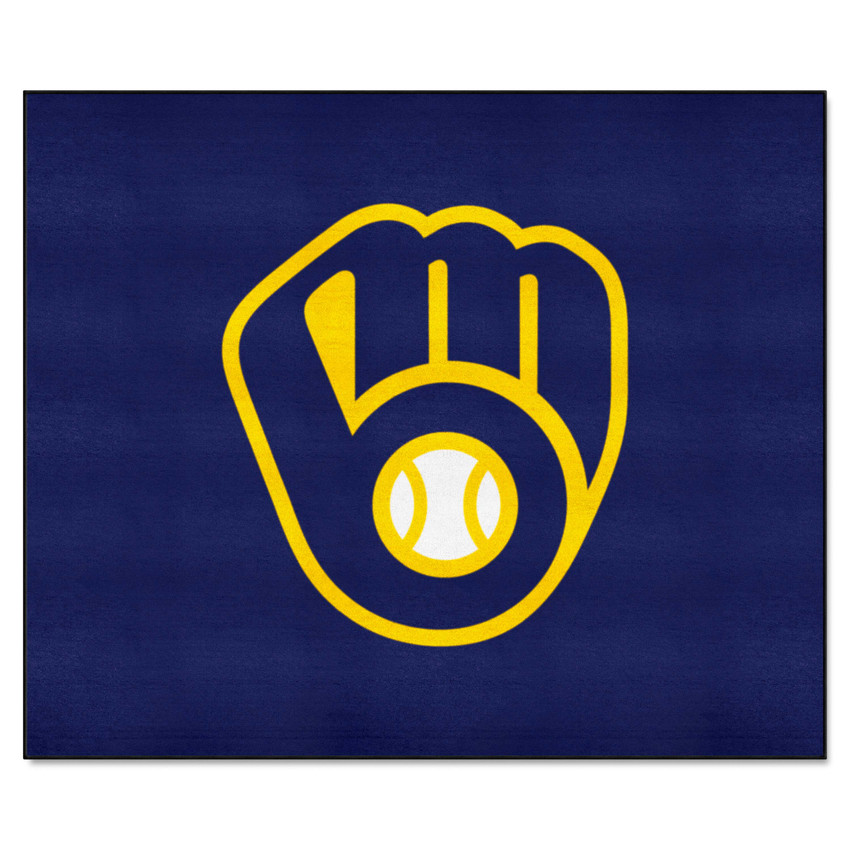 Milwaukee Brewers Tailgater Rug - 5ft. x 6ft. MB Glove Cap Logo