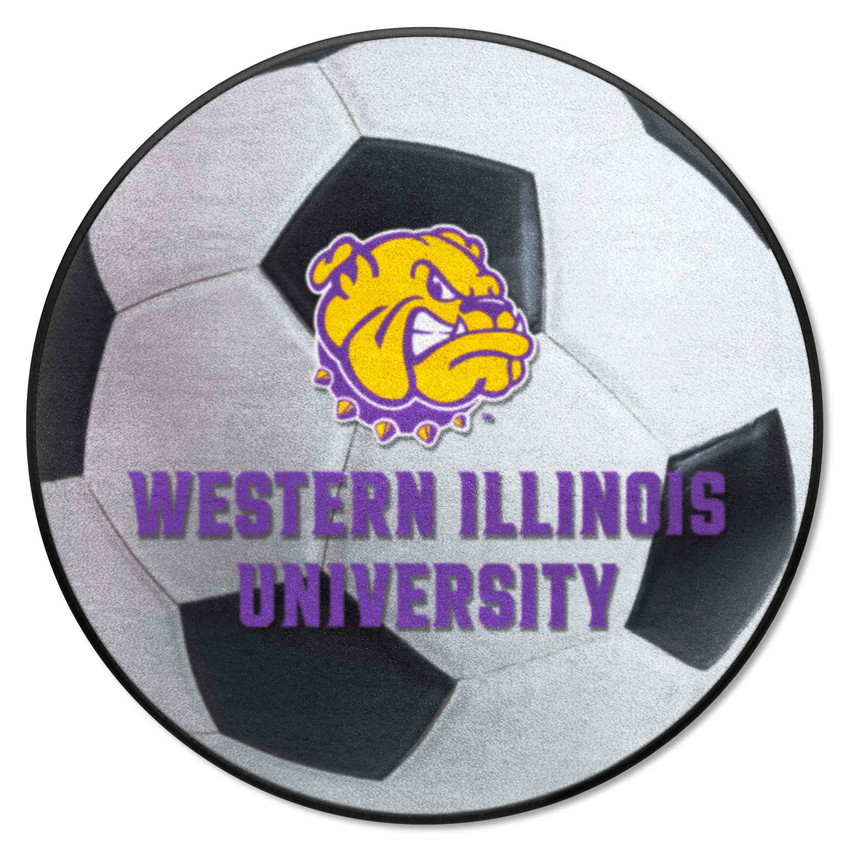 Western Illinois Leathernecks Soccer Ball Rug - 27in. Diameter