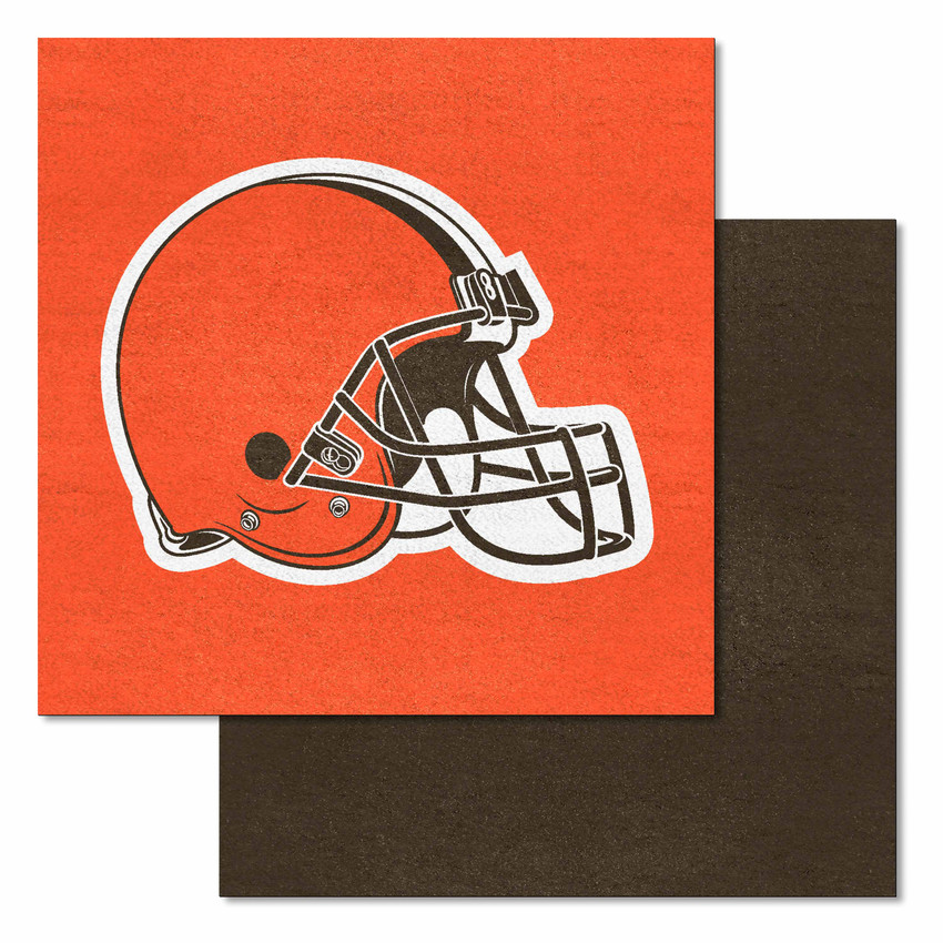 Cleveland Browns Team Carpet Tiles Helmet Primary Logo Brown