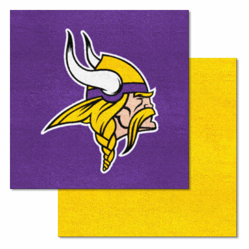 Minnesota Vikings Team Carpet Tiles Viking Head Primary Logo Purple