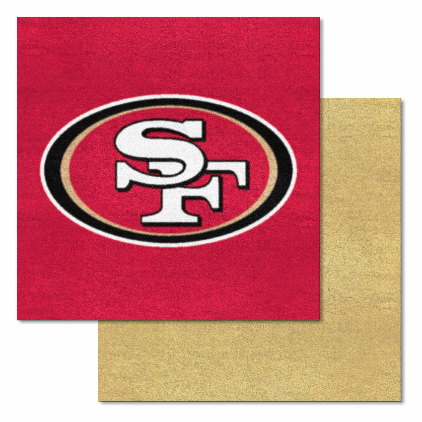 San Francisco 49ers Team Carpet Tiles Oval SF Primary Logo Red