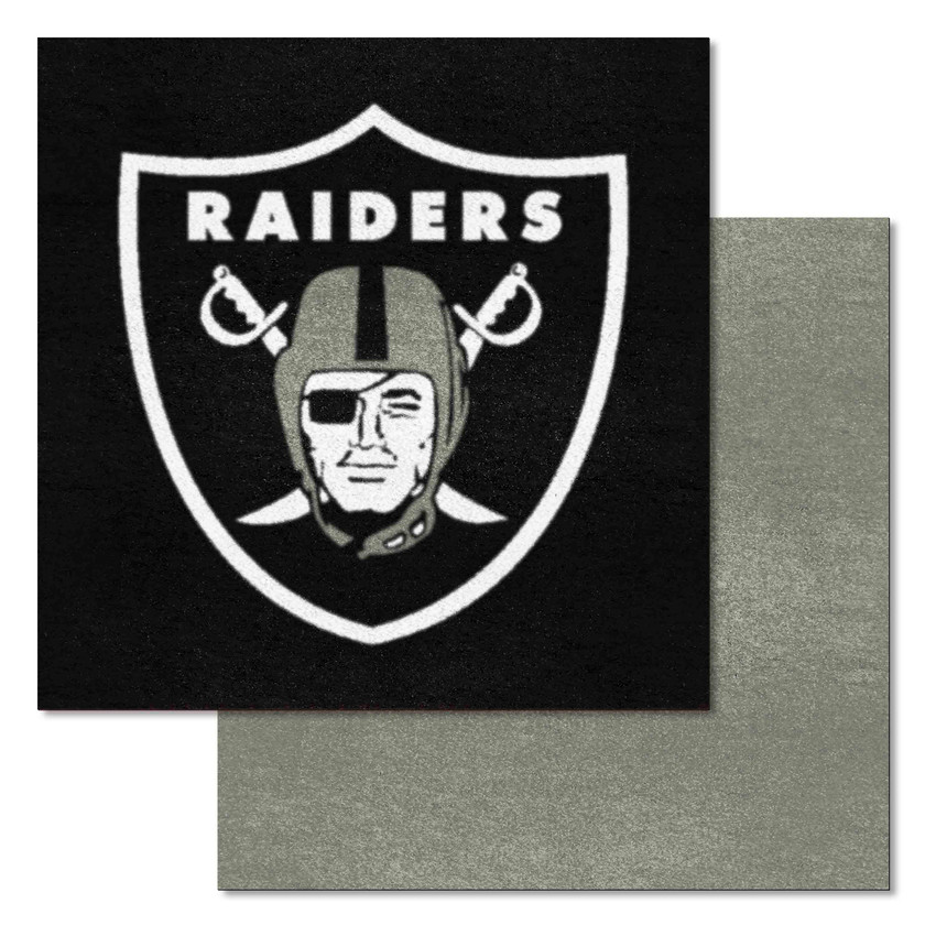 Las Vegas Raiders Team Carpet Tiles Raider Shield Primary Logo Black