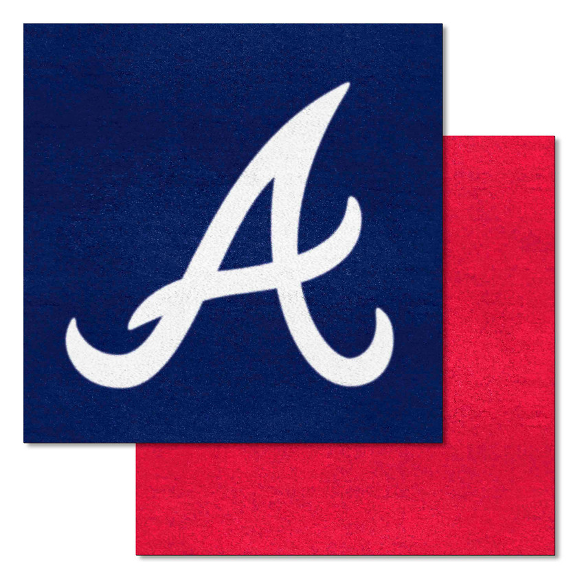 Atlanta Braves "A" Logo Team Carpet Tiles - 45 Sq Ft. A Cap Logo