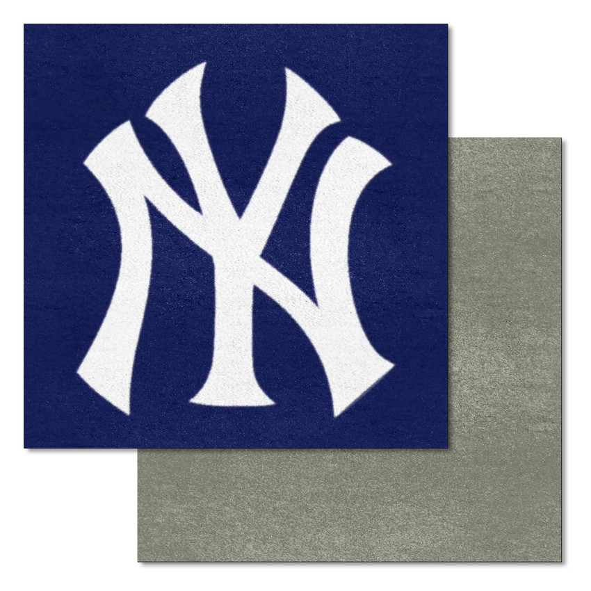 New York Yankees "NY" Hat Logo Team Carpet Tiles - 45 Sq Ft. NY Cap Logo