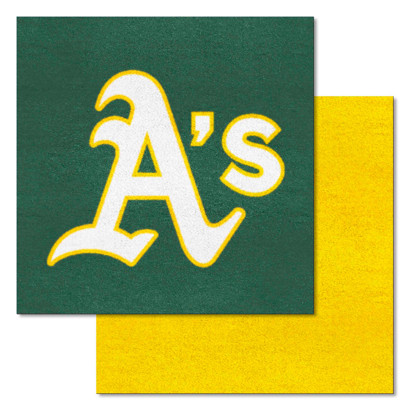 Oakland Athletics Team Carpet Tiles - 45 Sq Ft. A's Cap Logo