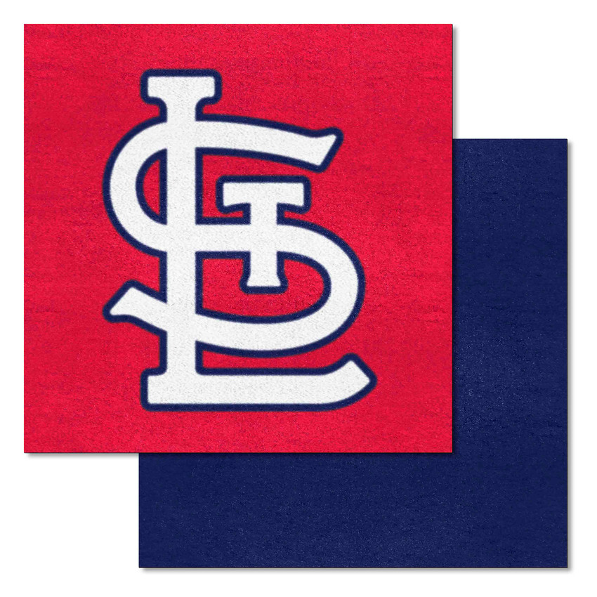 St. Louis Cardinals "LST" Logo Team Carpet Tiles - 45 Sq Ft. STL Cap Logo