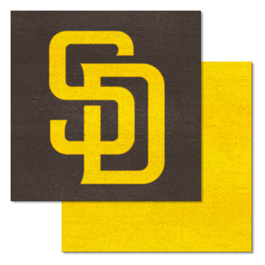 San Diego Padres Team Carpet Tiles - 45 Sq Ft. SD Primary Cap Logo