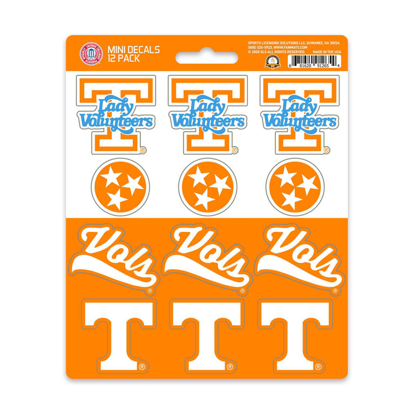 Tennessee Volunteers 12 Count Mini Decal Sticker Pack