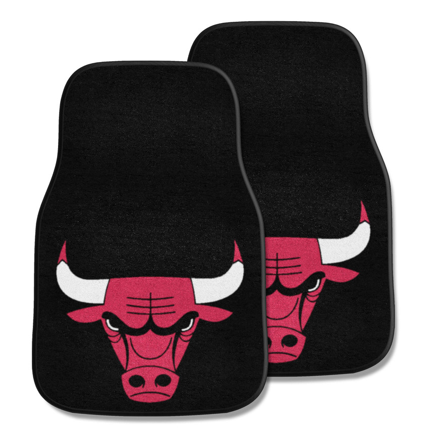 Chicago Bulls Front Carpet Car Mat Set - 2 Pieces Bull Head Primary Logo