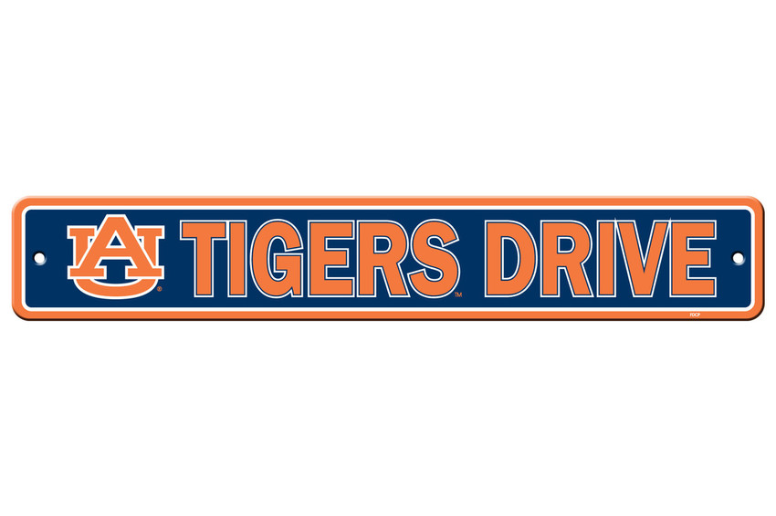Auburn Tigers Sign 4x24 Plastic Street Sign