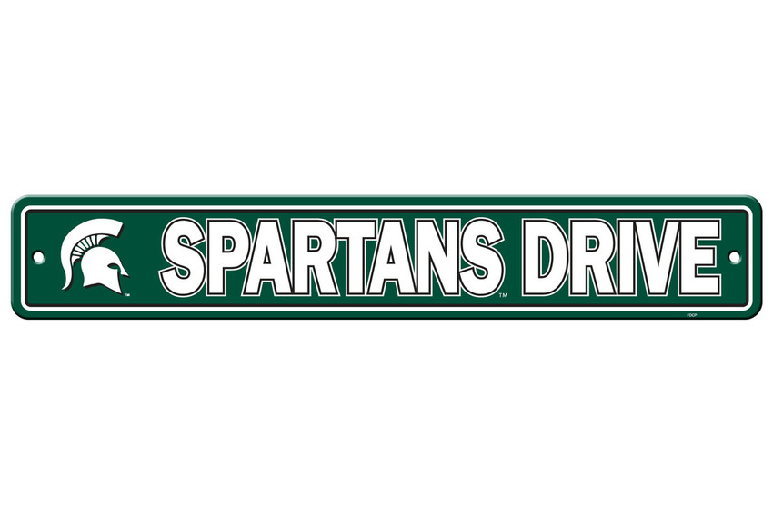 Michigan State Spartans Sign 4x24 Plastic Street Sign