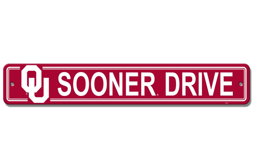 Oklahoma Sooners Sign 4x24 Plastic Street Sign