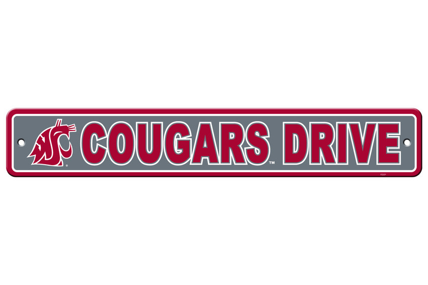Washington State Cougars Sign 4x24 Plastic Street Sign