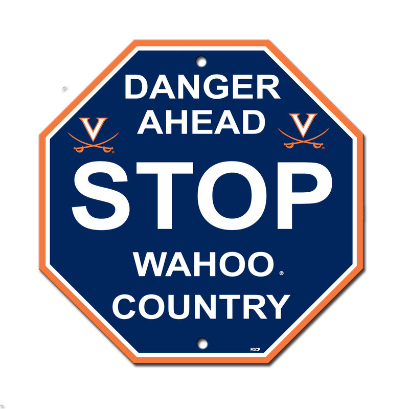 Virginia Cavaliers Sign 12x12 Plastic Stop Sign