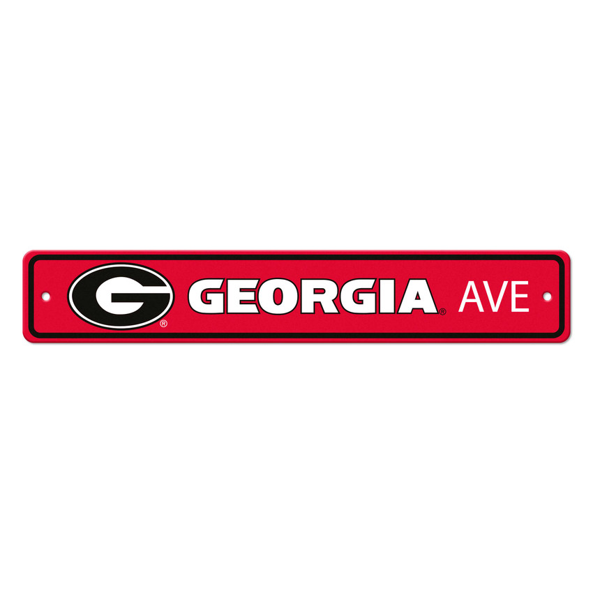 Georgia Bulldogs Team Color Street Sign D√©cor 4in. X 24in. Lightweight
