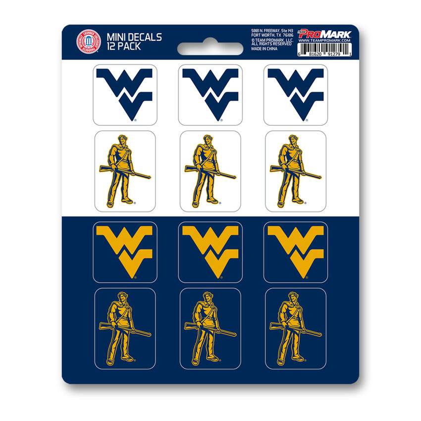 West Virginia Mountaineers 12 Count Mini Decal Sticker Pack