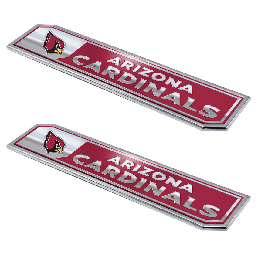 Arizona Cardinals Embossed Truck Emblem 2-pk Primary Logo & Wordmark Red