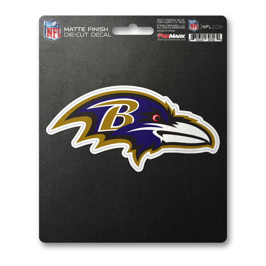 Baltimore Ravens Matte Decal Raven Head Primary Logo Black & Purple