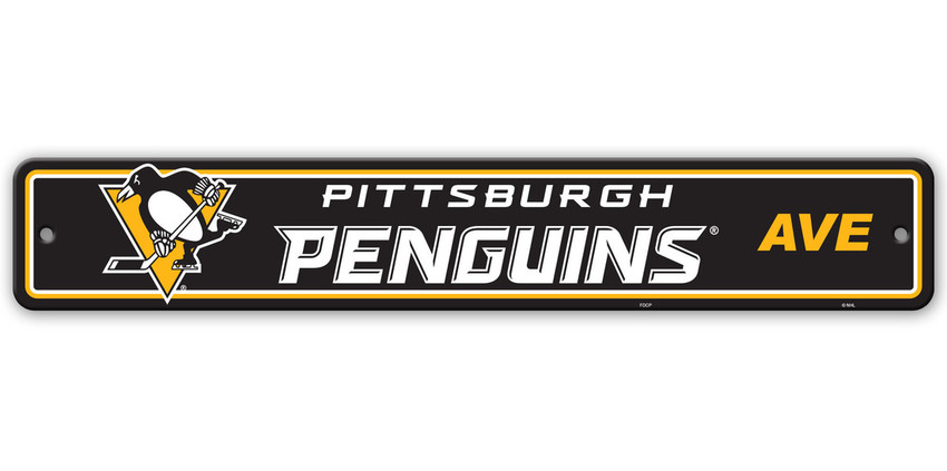 Pittsburgh Penguins Sign 4x24 Plastic Street Sign