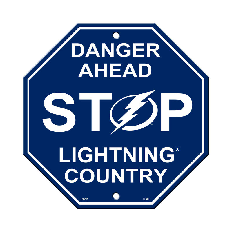 Tampa Bay Lightning Sign 12x12 Plastic Stop Sign