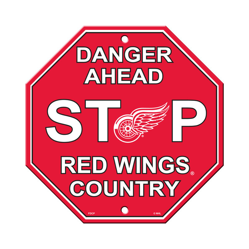 Detroit Red Wings Sign 12x12 Plastic Stop Sign