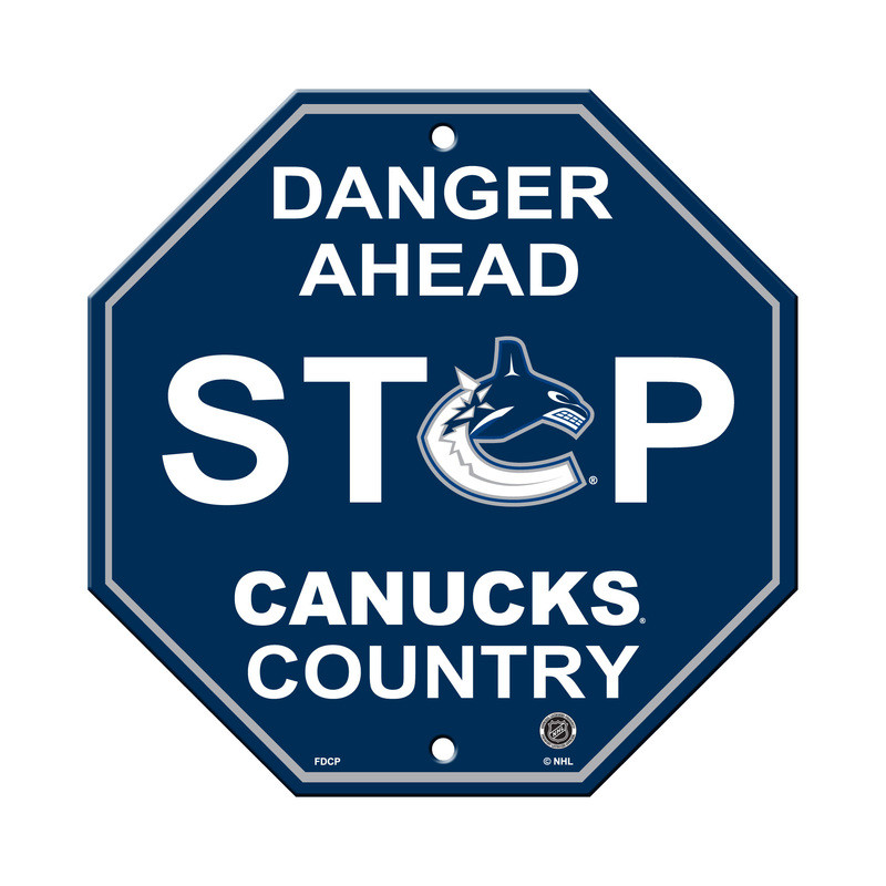Vancouver Canucks Sign 12x12 Plastic Stop Sign
