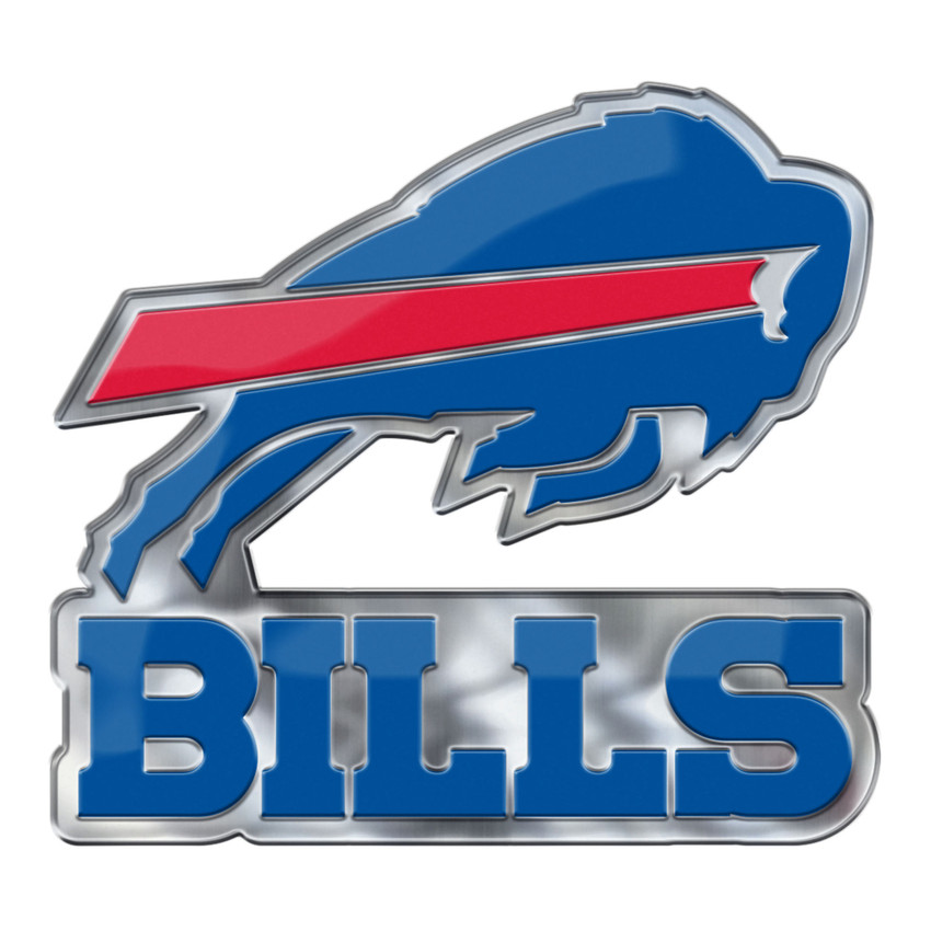 Buffalo Bills Heavy Duty Aluminum Embossed Color Emblem - Alternate Buffalo Primary Logo & Wordmark