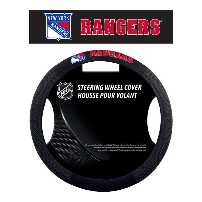 New York Rangers Steering Wheel Cover Mesh Style