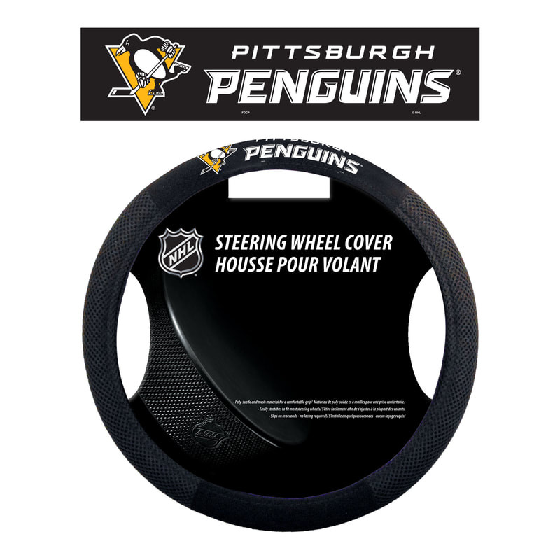 Pittsburgh Penguins Steering Wheel Cover Mesh Style