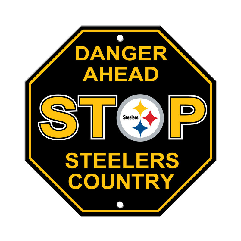 Pittsburgh Steelers Sign 12x12 Plastic Stop Sign