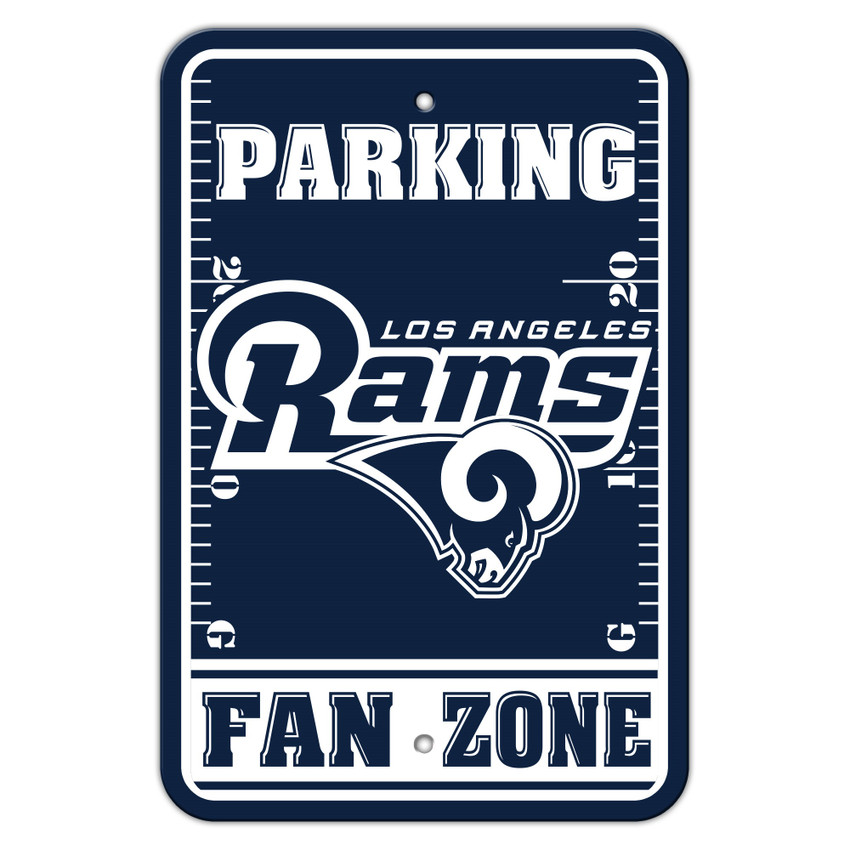 Los Angeles Rams Sign 12x18 Plastic Fan Zone Parking Sign Blue and White Logo