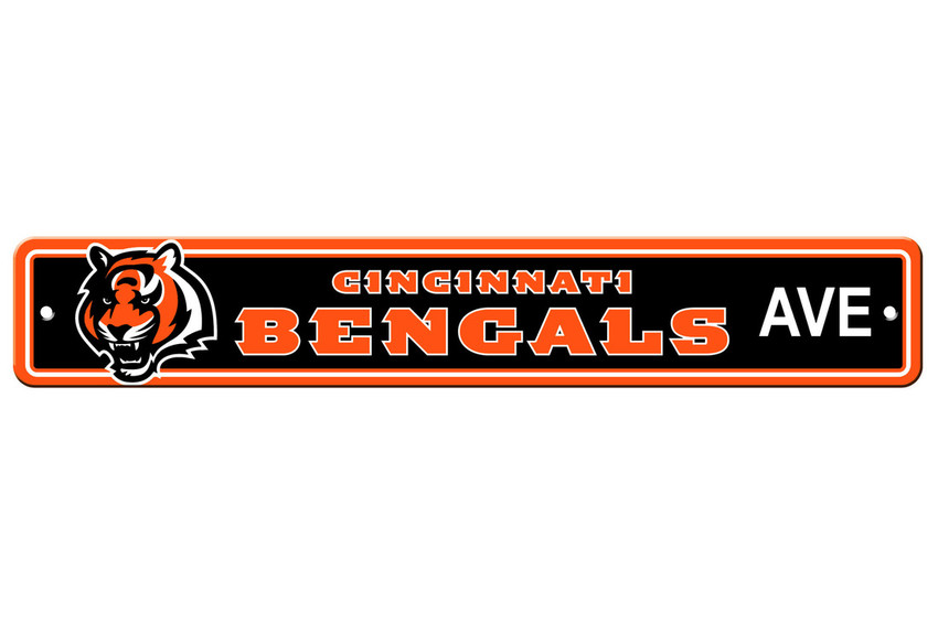 Cincinnati Bengals Sign 4x24 Plastic Street Sign