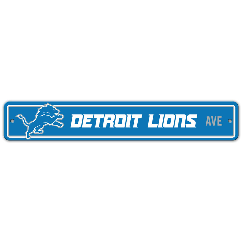 Detroit Lions Sign 4x24 Plastic Street Sign