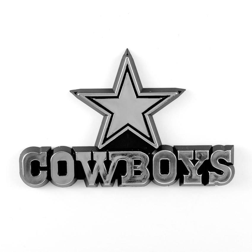 Dallas Cowboys Molded Chrome Plastic Emblem Star Primary Logo & Wordmark