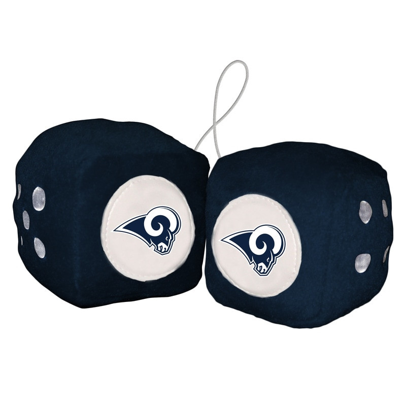 Los Angeles Rams Fuzzy Dice White Logo