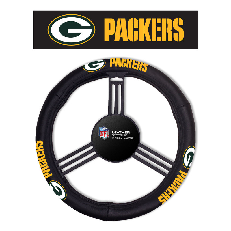 Green Bay Packers Steering Wheel Cover Leather Style