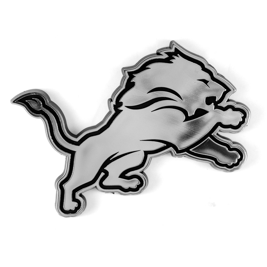 Detroit Lions Molded Chrome Plastic Emblem Lion Primary Logo