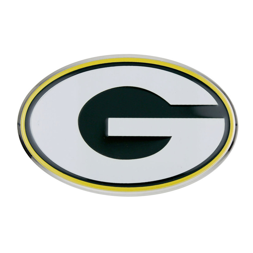 Green Bay Packers Heavy Duty Aluminum Embossed Color Emblem Oval G Primary Logo
