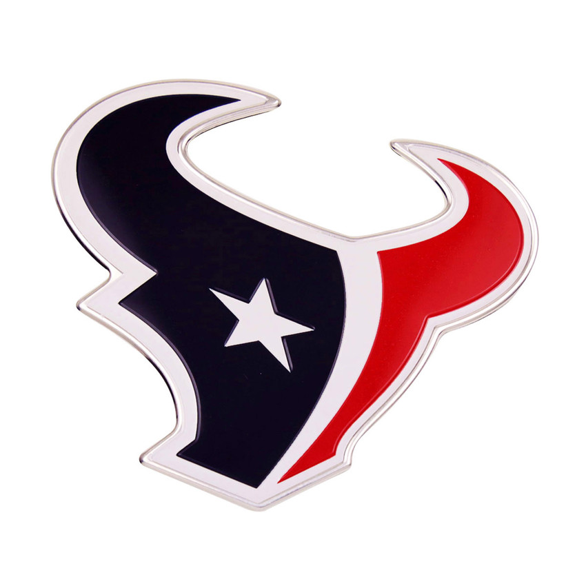 Houston Texans Heavy Duty Aluminum Embossed Color Emblem Bull Head Primary Logo