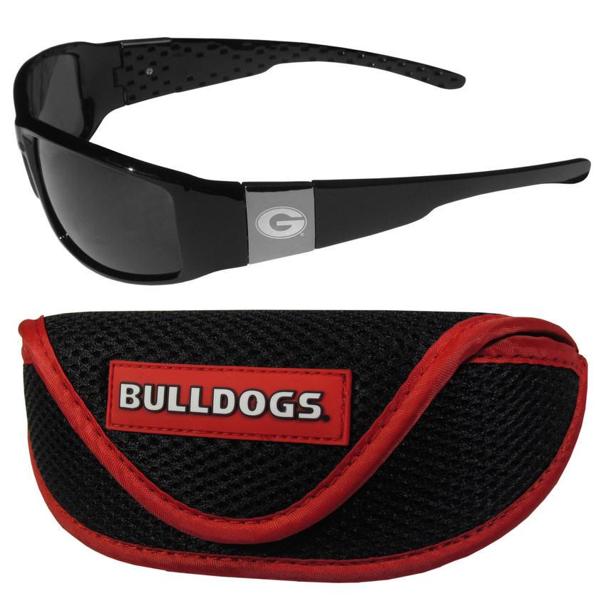 Georgia Bulldogs Chrome Wrap Sunglasses and Sport Carrying Case