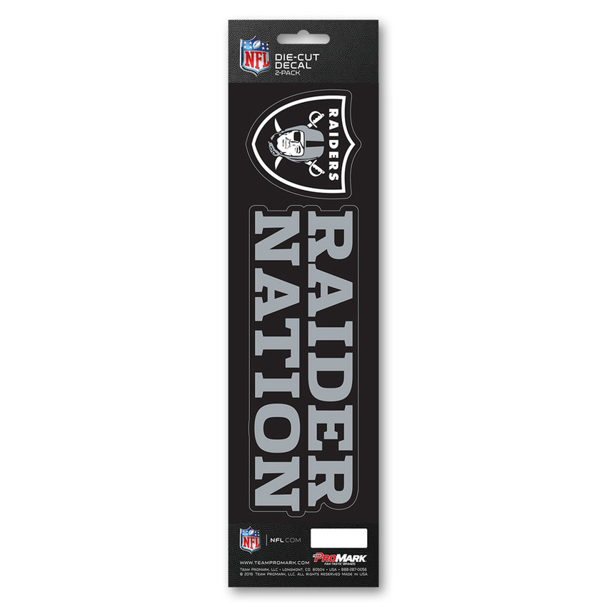 Las Vegas Raiders Team Slogan Decal Primary Logo & Team Slogan Gray & Black