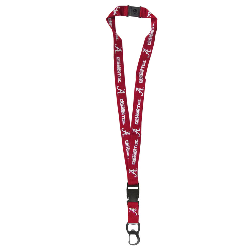 Alabama Crimson Tide Lanyard Keychain ID Holder NCAA Fan Accessory, Bottle Opener